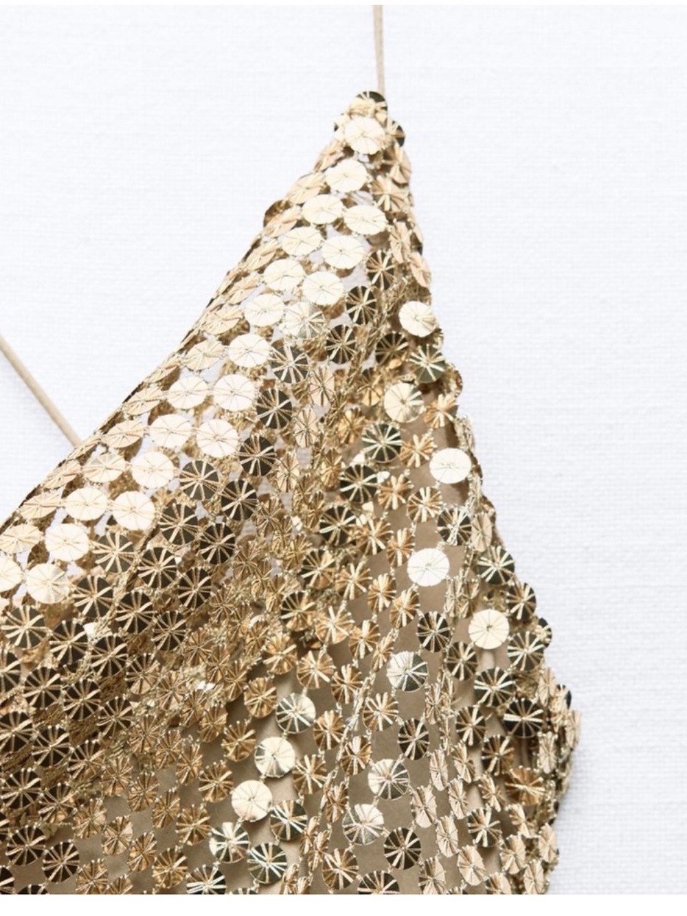 Zara Metallic Gold Chainmail Slip Maxi Dress - Picture 2 of 13